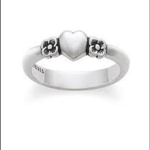 Heart and Two Flowers James Avery Ring